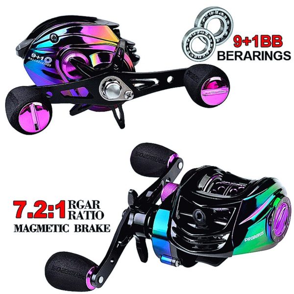 FISHINGHUB-New Colorful Fishing Reel 7.2:1 Carbon Shell Lightweight 9+1BB - Image 5