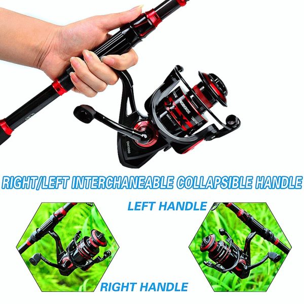 FISHINGHUB-5.2:1 Gear Ratio Spinning Reel 2.1m Carbon Fiber Fishing Rod Combo  Set - Image 7