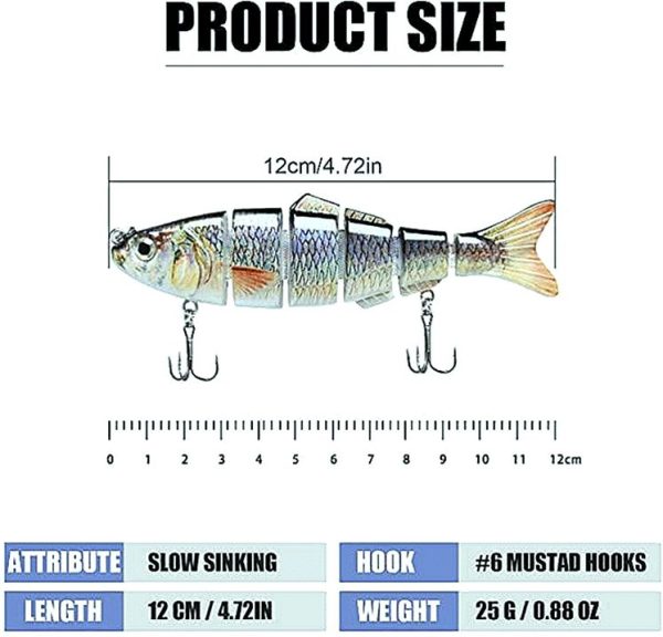 Slow Sinking Multi Jointed Swimbait - Image 3