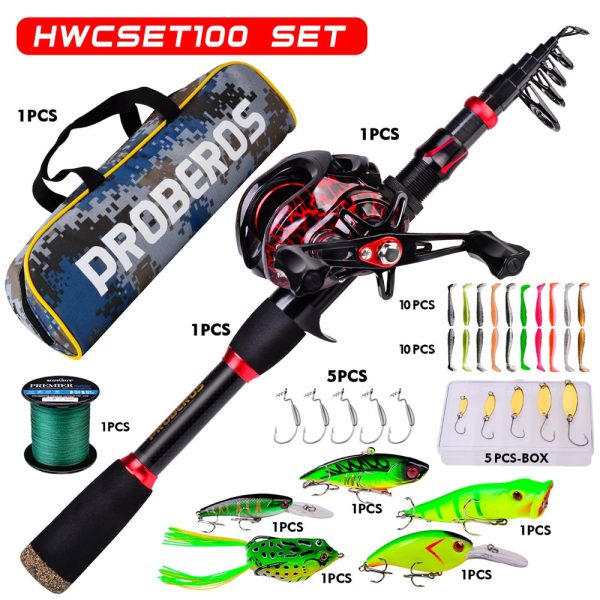 FISHINGHUB- 7.2:1 High Speed Baitcasting Reel 2.1M Carbon Fiber Telescopic Rod  Kit - Image 16