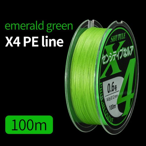 FISHINGHUB- PE Braided Fishing Line 4 Strands 100M 7 Color - Image 22