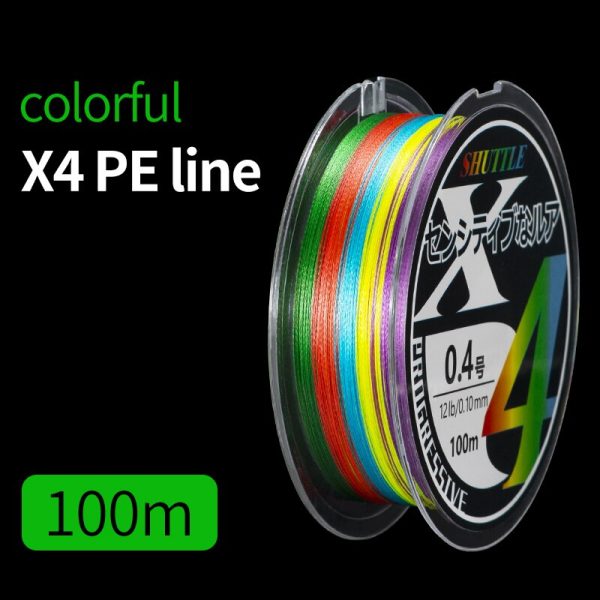 FISHINGHUB- PE Braided Fishing Line 4 Strands 100M 7 Color - Image 25
