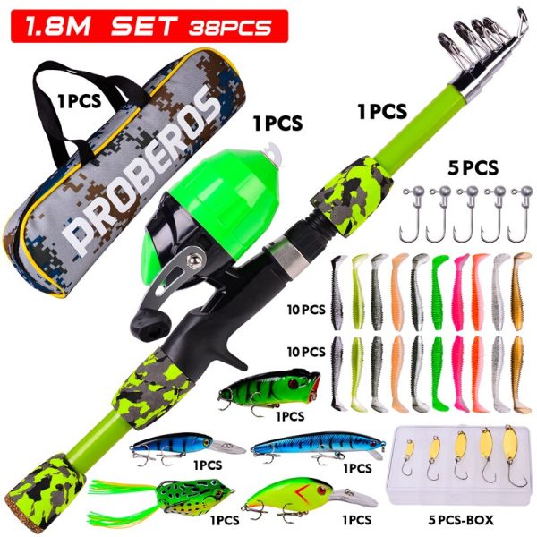 FISHINGHUB-Portable Telescopic Fishing Rod & Reel Kit for Children - Image 20