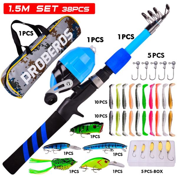 FISHINGHUB-Portable Telescopic Fishing Rod & Reel Kit for Children - Image 21