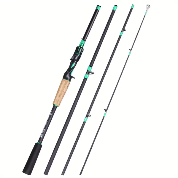 4 Sections Fishing Rod: EVA Cork Handle for Bass, Salmon, Catfish & Freshwater/Saltwater Fishing Pole - Image 9
