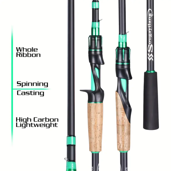 4 Sections Fishing Rod: EVA Cork Handle for Bass, Salmon, Catfish & Freshwater/Saltwater Fishing Pole - Image 3