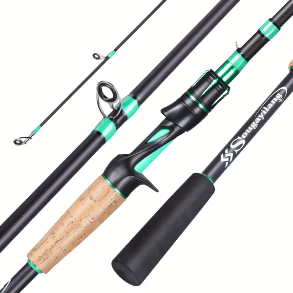 4 Sections Fishing Rod: EVA Cork Handle for Bass, Salmon, Catfish & Freshwater/Saltwater Fishing Pole - Image 2