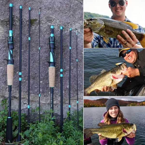 4 Sections Fishing Rod: EVA Cork Handle for Bass, Salmon, Catfish & Freshwater/Saltwater Fishing Pole - Image 7