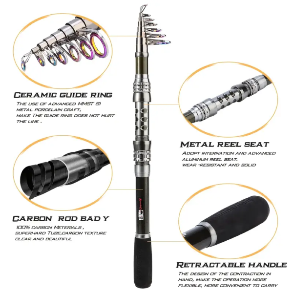 Spinning Fishing Rod Telescopic Fishing Pole Saltwater Freshwater Fishing Rod, 1.8-3.3m/70.87-129.92inches - Image 6