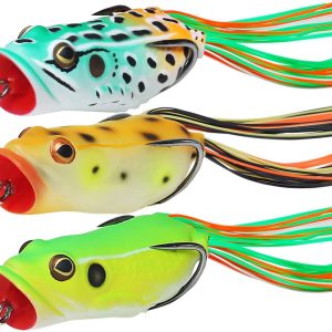 Topwater Popper Frog Lure with Skirt Tail